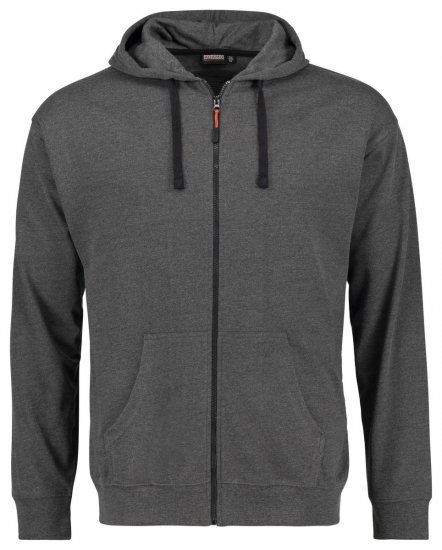 Adamo 159306 Hoodie met rits Donkergrijs melange - Sweaters & hoodies - Sweaters & Hoodies Grote Maten Heren