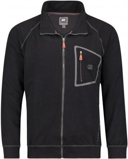 Adamo Manuel Sweatshirt with Zipper Black - Sweaters & hoodies - Sweaters & Hoodies Grote Maten Heren