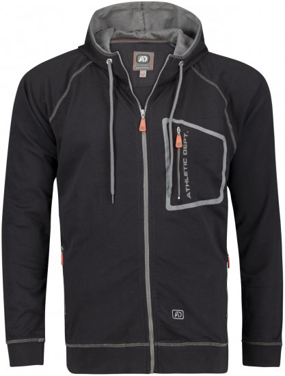 Adamo Michael Hoodie with Zipper Black - Sweaters & hoodies - Sweaters & Hoodies Grote Maten Heren