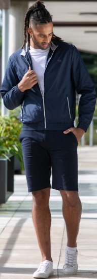 D555 Ealing Lightweight Zip Through Jacket With Zip Pockets Navy - Jassen - Grote Maten Herenjassen