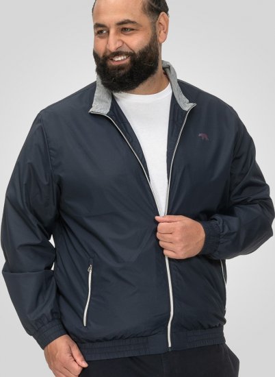D555 Ealing Lightweight Zip Through Jacket With Zip Pockets Navy - Jassen - Grote Maten Herenjassen