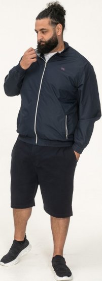 D555 Ealing Lightweight Zip Through Jacket With Zip Pockets Navy - Jassen - Grote Maten Herenjassen