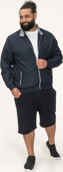 D555 Ealing Lightweight Zip Through Jacket With Zip Pockets Navy - Jassen - Grote Maten Herenjassen