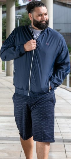 D555 Ealing Lightweight Zip Through Jacket With Zip Pockets Navy - Jassen - Grote Maten Herenjassen