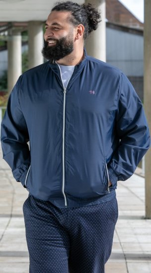 D555 Ealing Lightweight Zip Through Jacket With Zip Pockets Navy - Jassen - Grote Maten Herenjassen