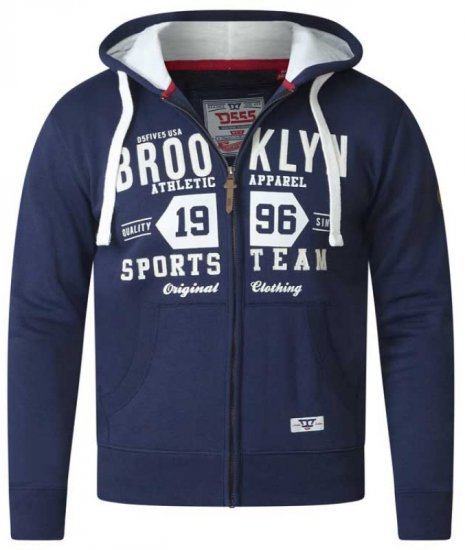 D555 Thurston Full Zip Hoodie Navy - Sweaters & hoodies - Sweaters & Hoodies Grote Maten Heren