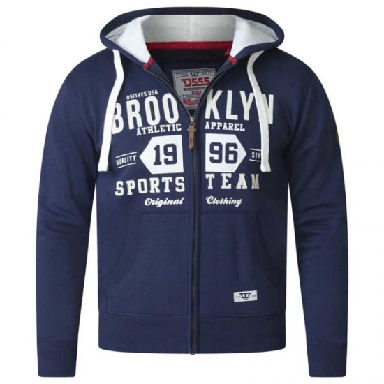 D555 Thurston Full Zip Hoodie Navy - Sweaters & hoodies - Sweaters & Hoodies Grote Maten Heren