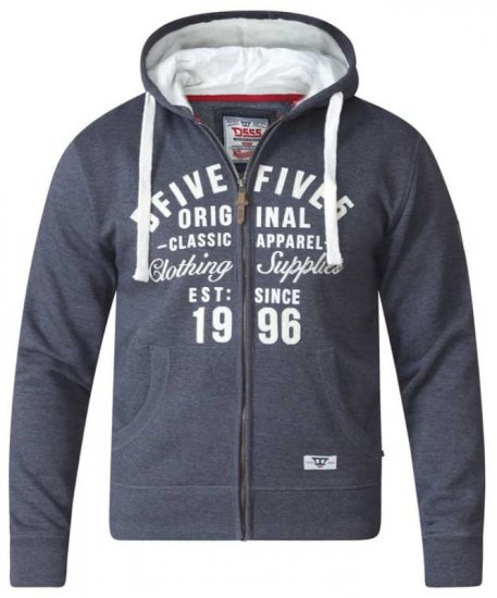 D555 Vadal Full Zip Hoodie Charcoal - Sweaters & hoodies - Sweaters & Hoodies Grote Maten Heren