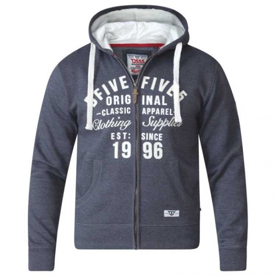 D555 Vadal Full Zip Hoodie Charcoal - Sweaters & hoodies - Sweaters & Hoodies Grote Maten Heren