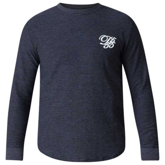 D555 Plato Long Sleeve T-shirt Charcoal - T-shirts - Grote Maten T-shirts Heren