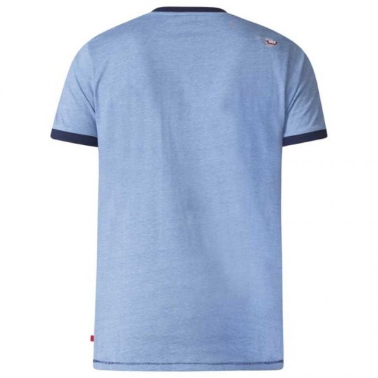 D555 Howie Fine Stripe T-shirt Blue - T-shirts - Grote Maten T-shirts Heren