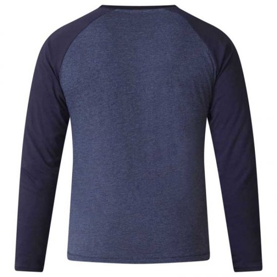 D555 Neill Long Sleeve T-shirt Navy - T-shirts - Grote Maten T-shirts Heren