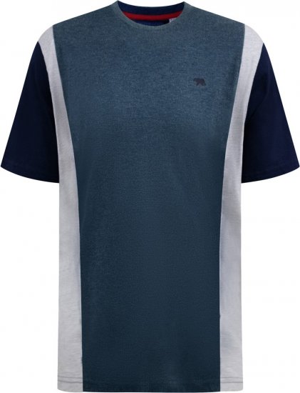 D555 Neath Cut And Sew Crew Neck T-Shirt Denim - T-shirts - Grote Maten T-shirts Heren