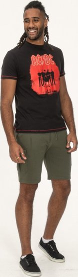 D555 Uxbridge Official AC/DC Band Printed Crew Neck T-Shirt Washed Black TALL SIZES - T-shirts - Grote Maten T-shirts Heren