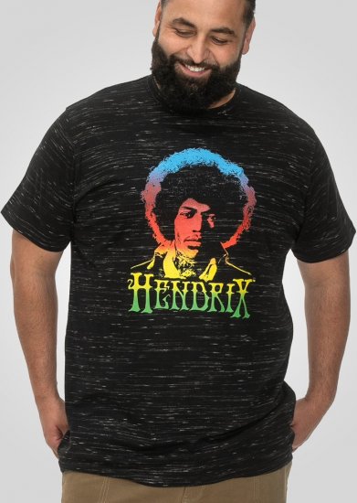 D555 Hendrix Official Jimi Hendrix Printed Crew Neck T-Shirt Black Reno - Band T-shirts - 