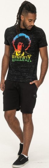 D555 Hendrix Official Jimi Hendrix Printed Crew Neck T-Shirt Black Reno - Band T-shirts - 