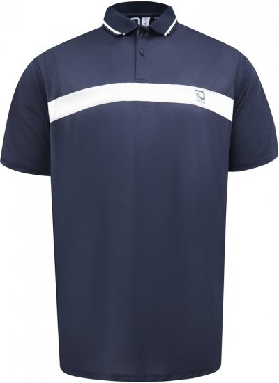 D555 Hinckley Stretch Polo With Contrast Tipping Collar Navy - Polo shirts - Grote Maten Poloshirts Heren