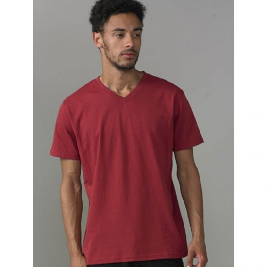 D555 Signature V-neck T-shirt Red - T-shirts - Grote Maten T-shirts Heren
