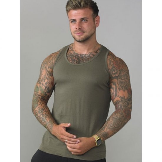 D555 Fabio Tanktop Khaki - T-shirts - Grote Maten T-shirts Heren