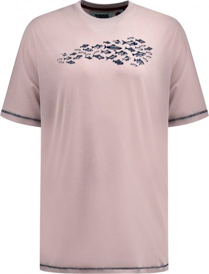 D555 Bournemouth Shoal Of Fish Printed Crew Neck T-Shirt Pink - T-shirts - Grote Maten T-shirts Heren