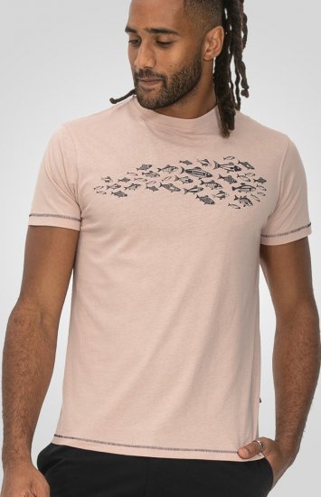 D555 Bournemouth Shoal Of Fish Printed Crew Neck T-Shirt Pink - T-shirts - Grote Maten T-shirts Heren