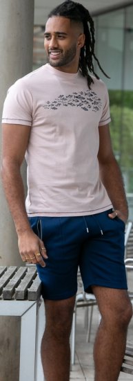 D555 Bournemouth Shoal Of Fish Printed Crew Neck T-Shirt Pink - T-shirts - Grote Maten T-shirts Heren