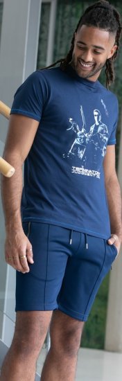 D555 Cameron Official Terminator Printed Crew Neck T-Shirt Dark Navy - T-shirts - Grote Maten T-shirts Heren