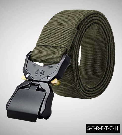D555 Dale Tactical Stretch Webbing Belt with Heavy Duty Quick Release Buckle Khaki - Riemen - Grote Maten Heren Riemen