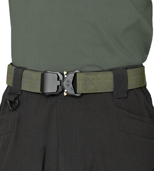 D555 Dale Tactical Stretch Webbing Belt with Heavy Duty Quick Release Buckle Khaki - Riemen - Grote Maten Heren Riemen