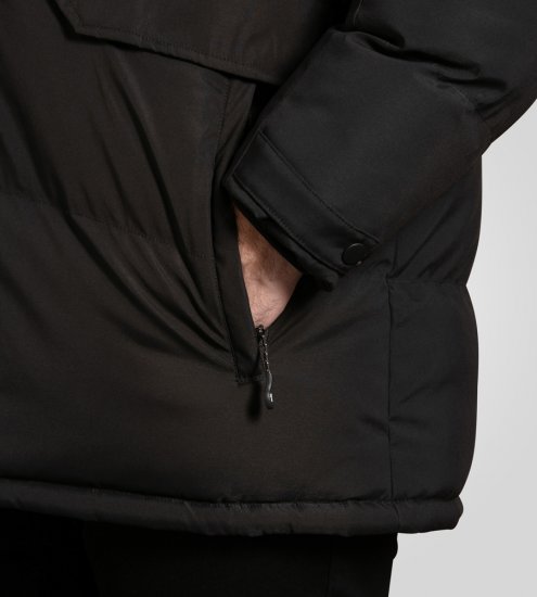 D555 Wolverhampton Quilted Padded Jacket with Hood Black - Jassen - Grote Maten Herenjassen