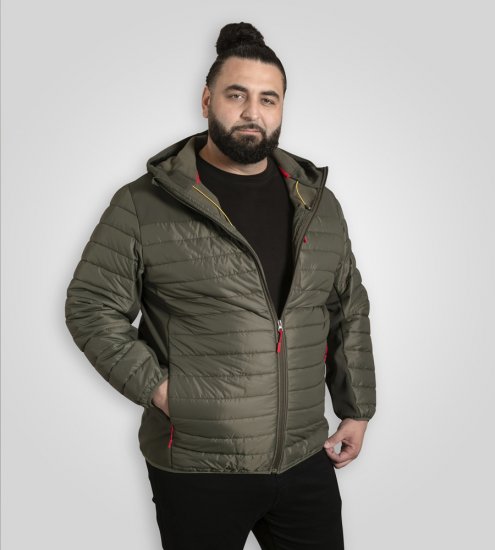 D555 Northfield Hybrid softshelljas met capuchon khaki - Jassen - Grote Maten Herenjassen