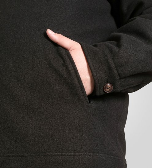D555 Epsom Harrington Jacket with Zip Through Collared Melton Black - Jassen - Grote Maten Herenjassen
