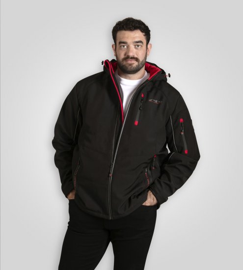 D555 Fretwell Padded Softshell Jacket with Detachable Hood Black - Jassen - Grote Maten Herenjassen