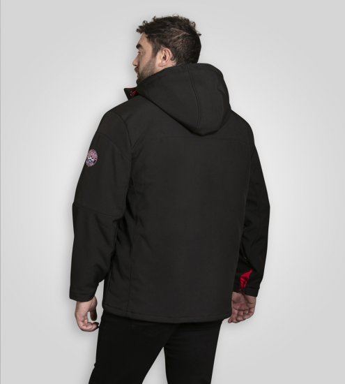 D555 Fretwell Padded Softshell Jacket with Detachable Hood Black - Jassen - Grote Maten Herenjassen