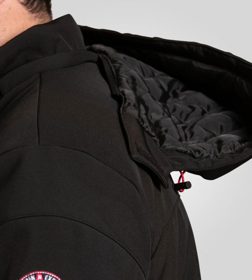 D555 Fretwell Padded Softshell Jacket with Detachable Hood Black - Jassen - Grote Maten Herenjassen