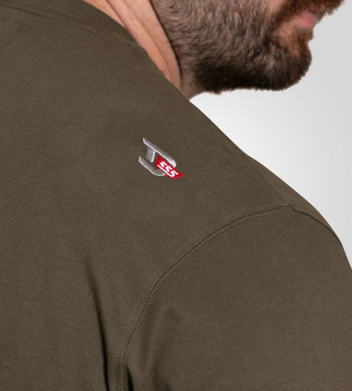 D555 Stockton Gorilla Playing Drums Crew Neck T-Shirt Khaki - T-shirts - Grote Maten T-shirts Heren