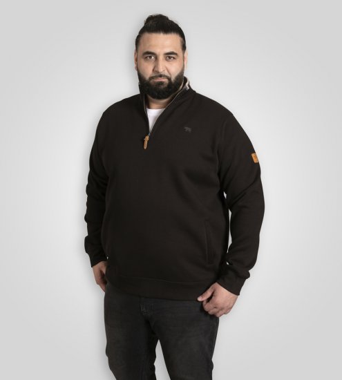 D555 Russel Fleece Sweatshirt with Chest Embroidery Black - Sweaters & hoodies - Sweaters & Hoodies Grote Maten Heren