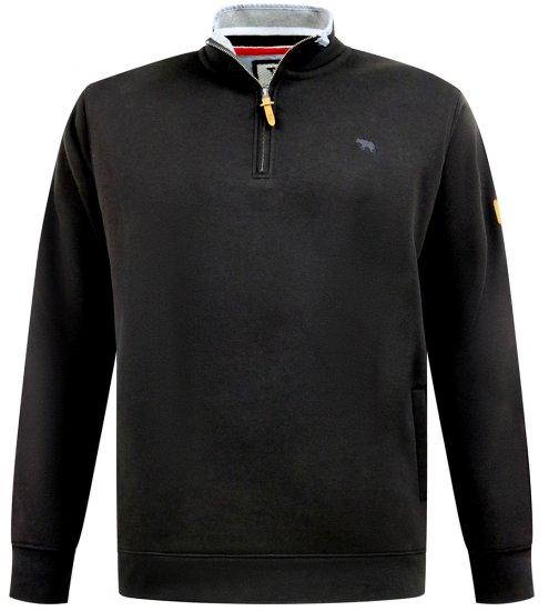 D555 Russel Fleece Sweatshirt with Chest Embroidery Black - Sweaters & hoodies - Sweaters & Hoodies Grote Maten Heren