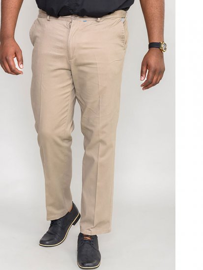 D555 Bruno Stretch Chino pants with Extenda Waist Beige - Jeans & broeken - Jeans & Broeken Grote Maten Heren