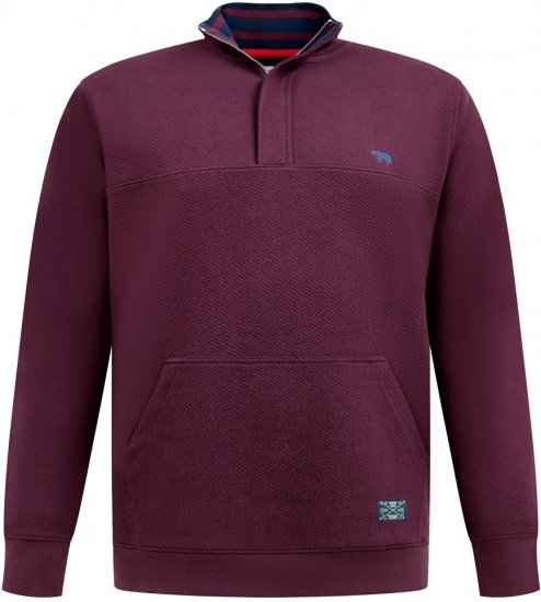 D555 Lancaster Gewatteerde Sweater Bordeauxrood - Sweaters & hoodies - Sweaters & Hoodies Grote Maten Heren