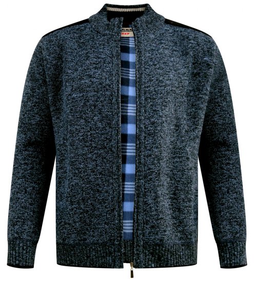 D555 Dereham 1 Gebreid Vest Met Rits En Voering Donkerblauw - Sweaters & hoodies - Sweaters & Hoodies Grote Maten Heren