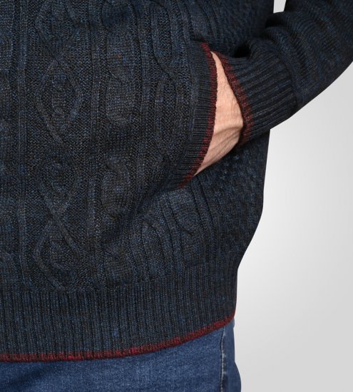 D555 Gillingham Gebreid Vest Met Rits En Voering Donkerblauw - Sweaters & hoodies - Sweaters & Hoodies Grote Maten Heren
