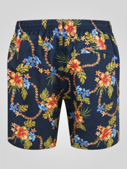 D555 Dawson AO Zwemshorts met Hawaiiprint Marineblauw - Ondergoed & zwem - Grote Maten Ondergoed Heren