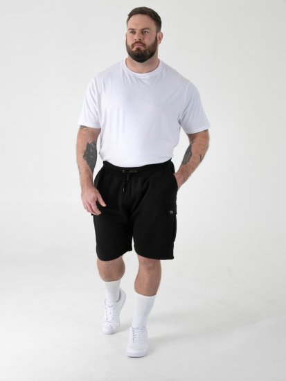 D555 Robinson 1 Fleece Cargo Shorts met Elastische Taille Zwart - Joggingbroeken & shorts - Joggingbroeken & Shorts Heren Grote Maten