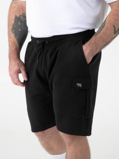 D555 Robinson 1 Fleece Cargo Shorts met Elastische Taille Zwart - Joggingbroeken & shorts - Joggingbroeken & Shorts Heren Grote Maten