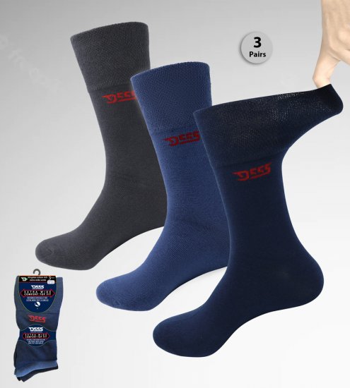 D555 Harold 2 Multi Color Pack of 3 Extra Wide Comfort Fit Socks - Ondergoed & zwem - Grote Maten Ondergoed Heren