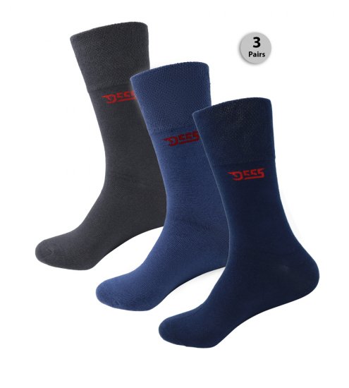 D555 Harold 2 Multi Color Pack of 3 Extra Wide Comfort Fit Socks - Ondergoed & zwem - Grote Maten Ondergoed Heren