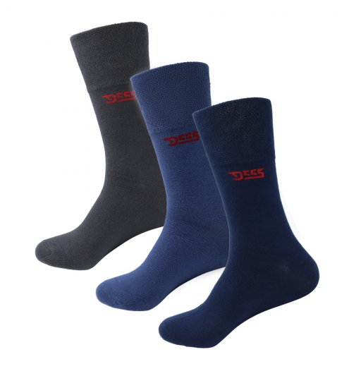 D555 Harold 2 Multi Color Pack of 3 Extra Wide Comfort Fit Socks - Ondergoed & zwem - Grote Maten Ondergoed Heren