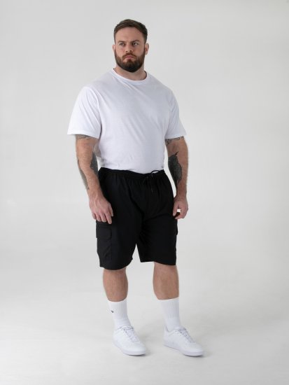 D555 Thomas Stretch Shorts met Elastische Taille Zwart - Korte broeken - Grote Maten Korte Broeken Heren