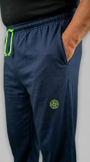 20 Nodi Libeccio Long Leg Sports Pants in Combed Cotton Jersey Navy - Joggingbroeken & shorts - Joggingbroeken & Shorts Heren Grote Maten